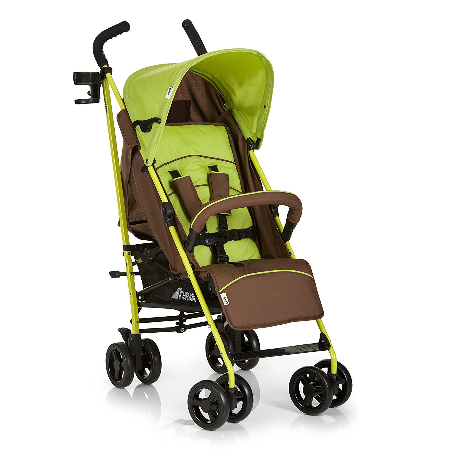 Hauck Speed Plus Four Wheel Pushchair - Brown/Green